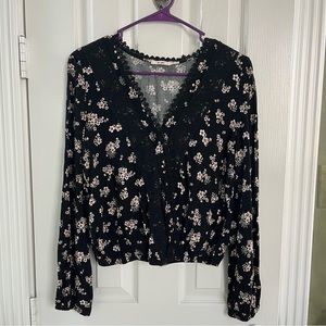 Black Floral Blouse